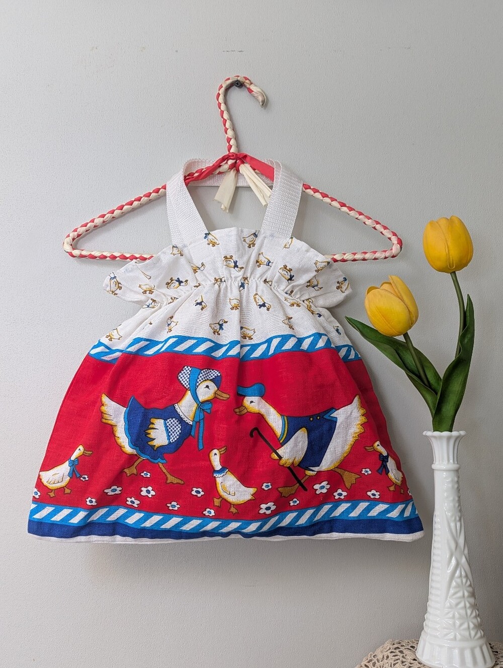 ❤️🪿VTG Handmade Mother Goose Cottagecore Tote Reusable Bag Cute
